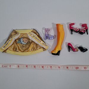 Rainbow High Doll Accessories Clothes Lot Jacket Gold Shoes Heels Boot Single